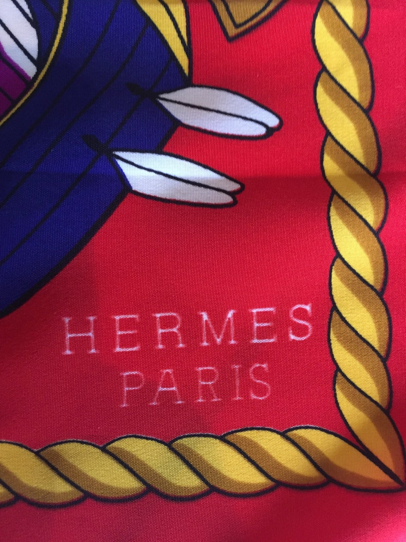Authentic Vintage Hermes Hot Air Balloon Silk Scarf 90cm | Etsy