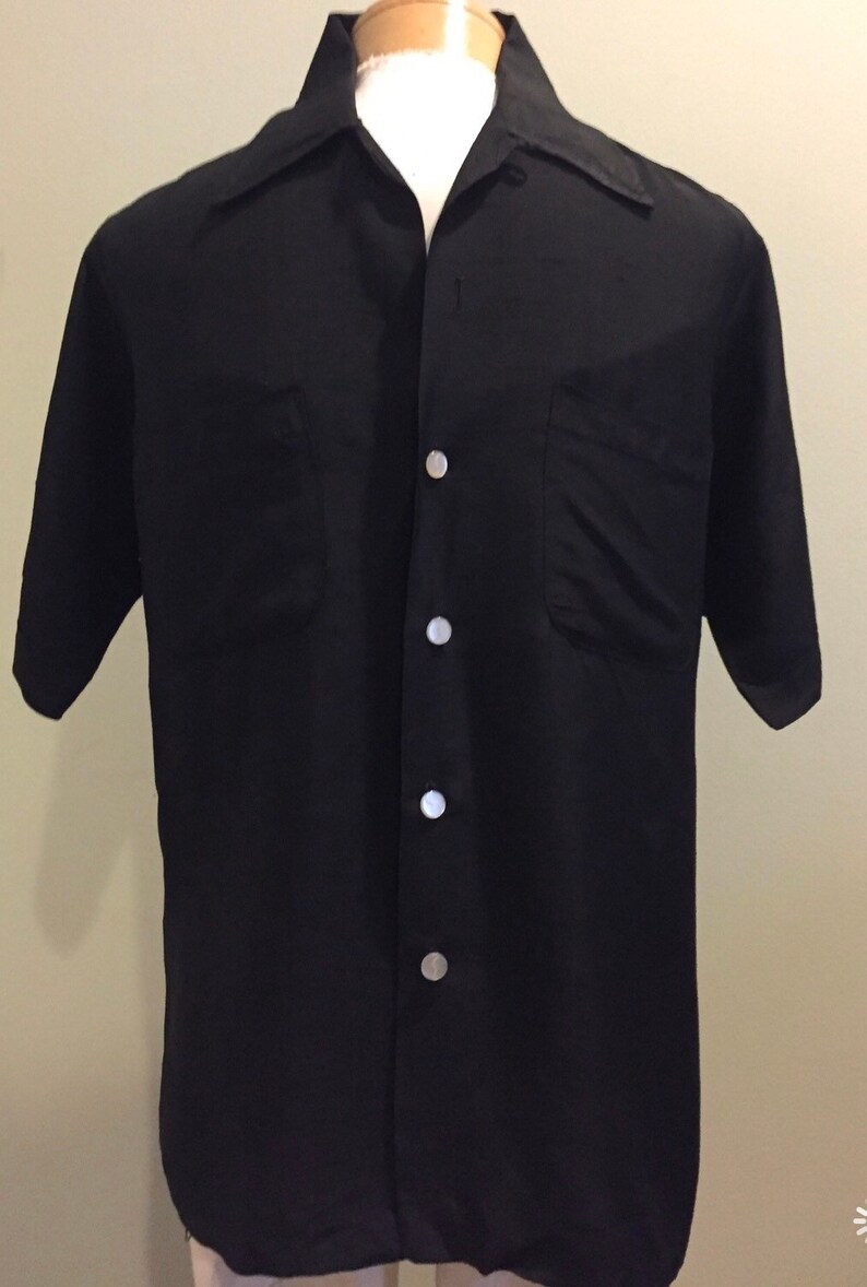 Vintage Original 1950s Black Short Sleeve Schiaparelli Shirt | Etsy
