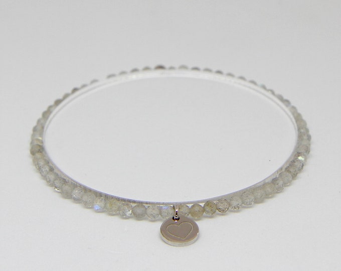 Labradorite and 9 kt white gold bracelet