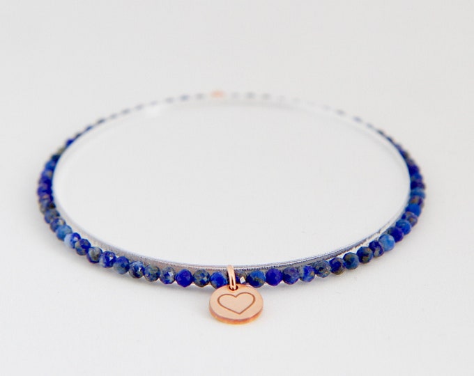 Lapis lazuli and 9 kt rose gold bracelet