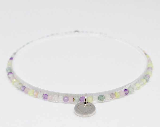 Tourmaline and 9 kt white gold bracelet