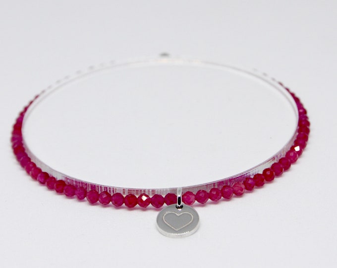 Ruby and 9 kt white gold bracelet