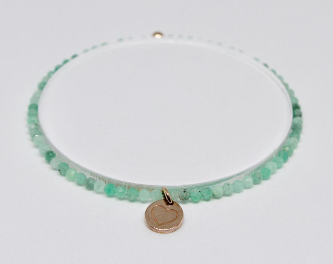 Emerald and 9 kt rose gold bracelet