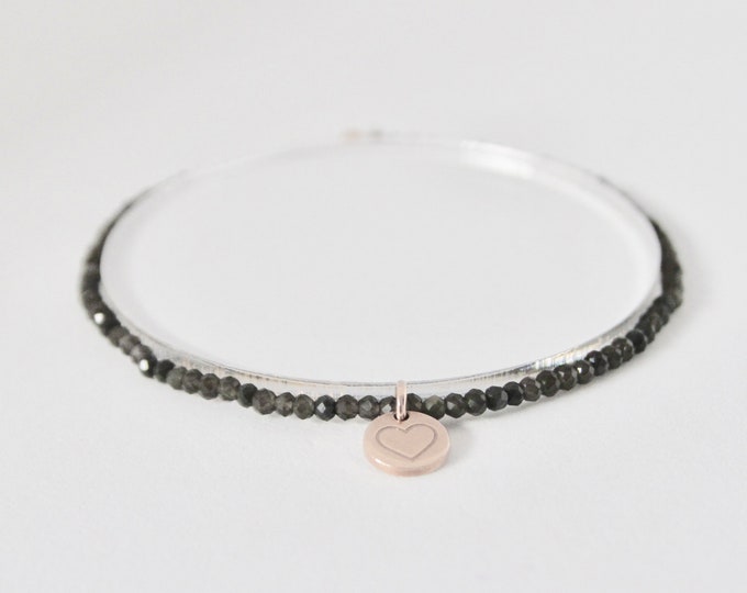 Smoky quartz and 9 kt rose gold bracelet