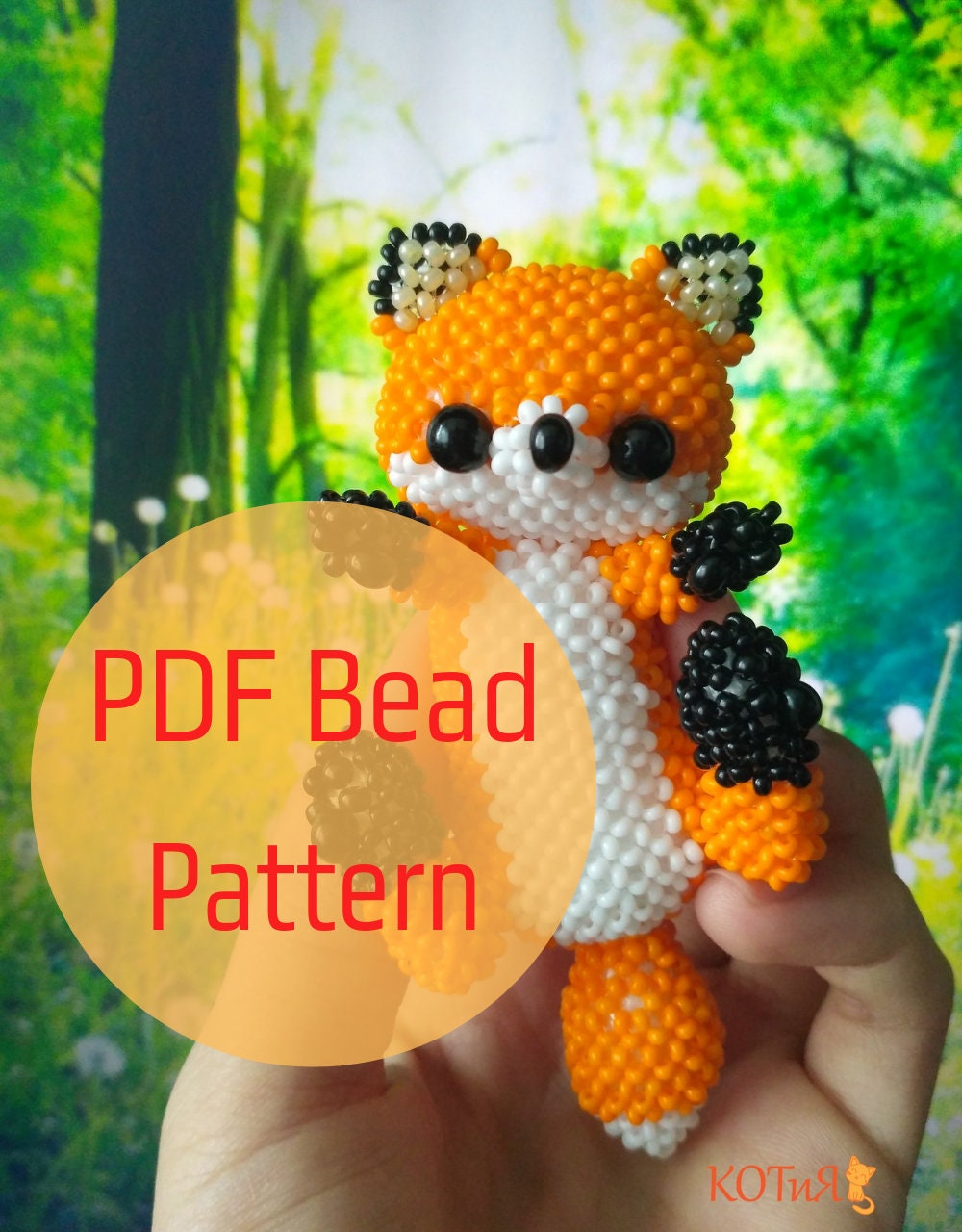 Fox pattern PDF Fox Beads pattern Fox Bead Foxy Bead toy Etsy