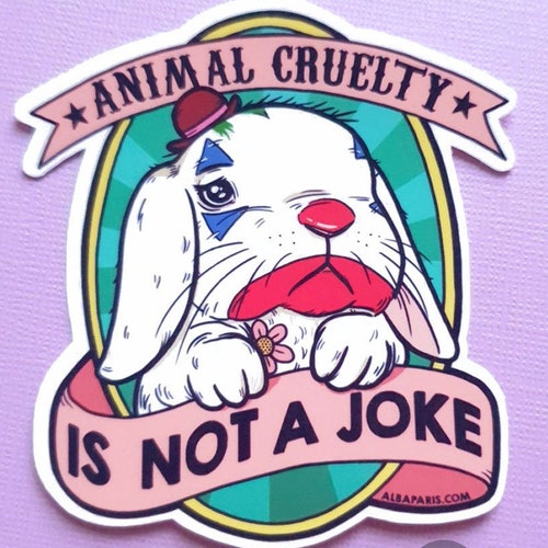Animal Cruelty is Not a Joke Bunny STICKER Cruelty-free - Etsy Animal Cruelty is Not a Joke Bunny STICKER Cruelty-free - Etsy