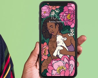 Protect Your Peace Digital Phone Wallpaper Background - Digital Download - Protect Black Women, Black is Beautiful, Womanism, Black Vegan