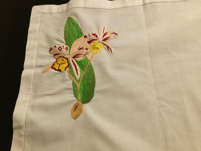 Hand embroidered placemat