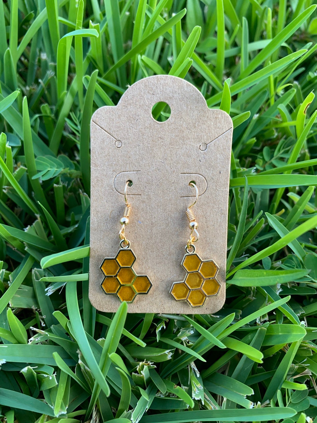 With Honey Resin Earrings Etsy