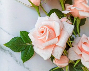 Handmade crepe paper rose bouquet, everlasting rose floral arrangement