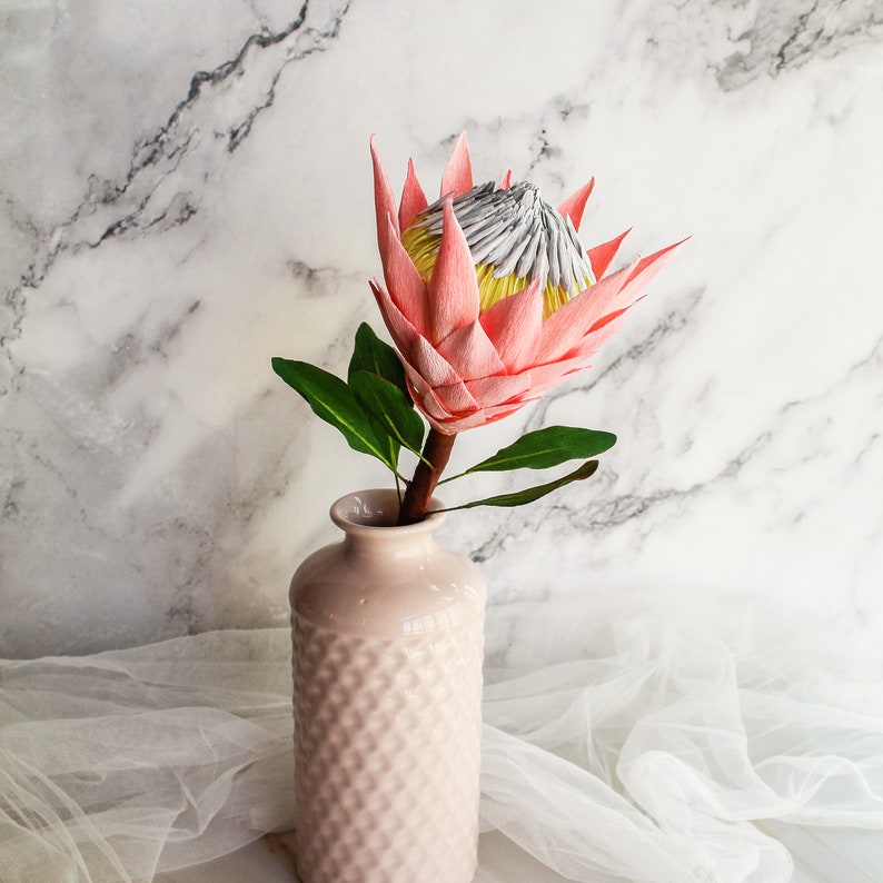 Crepe Paper King Protea Plant Summer Wedding Flowers Etsy