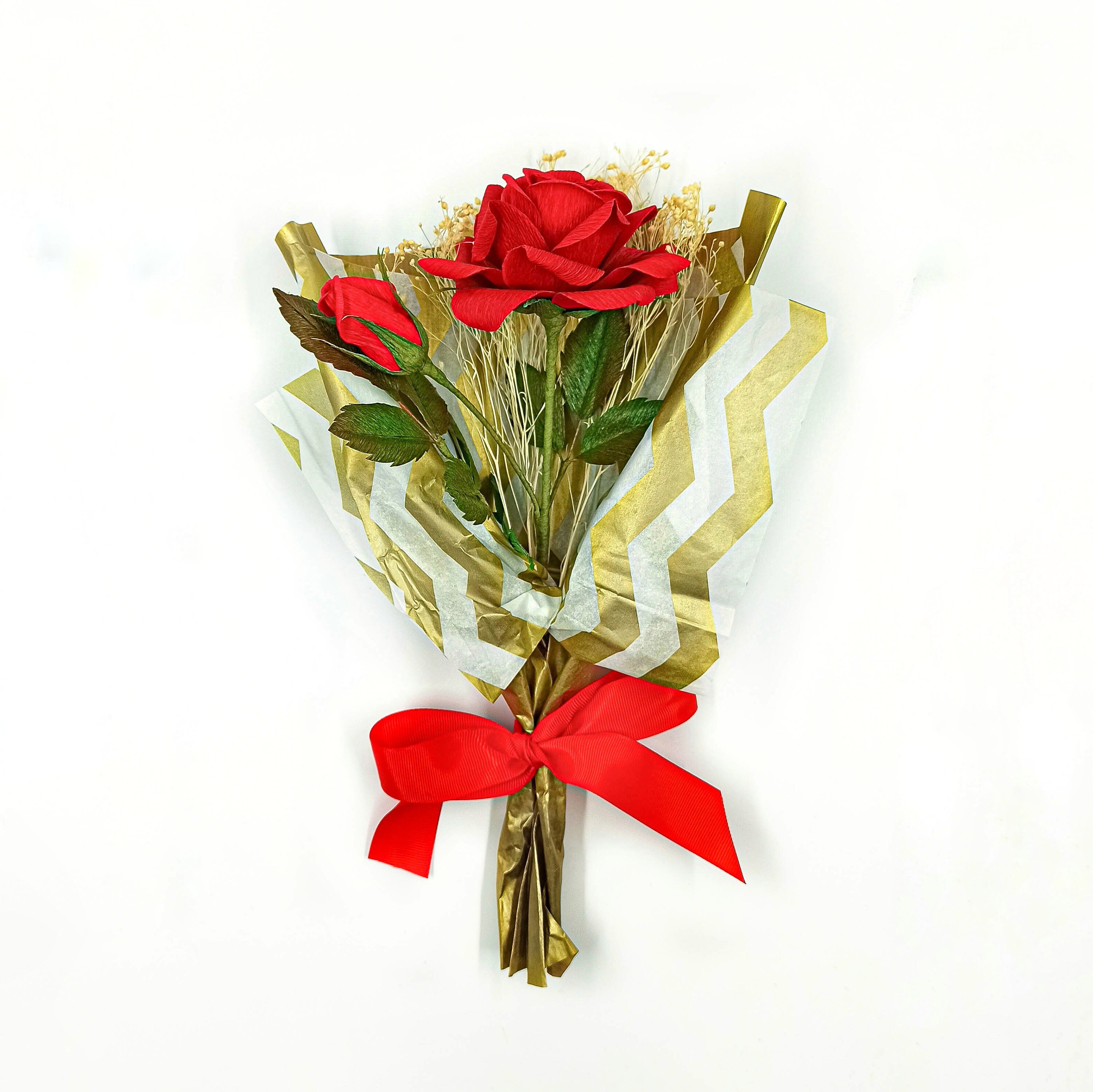 Valentines roses bouquet paper roses bouquet valentines | Etsy