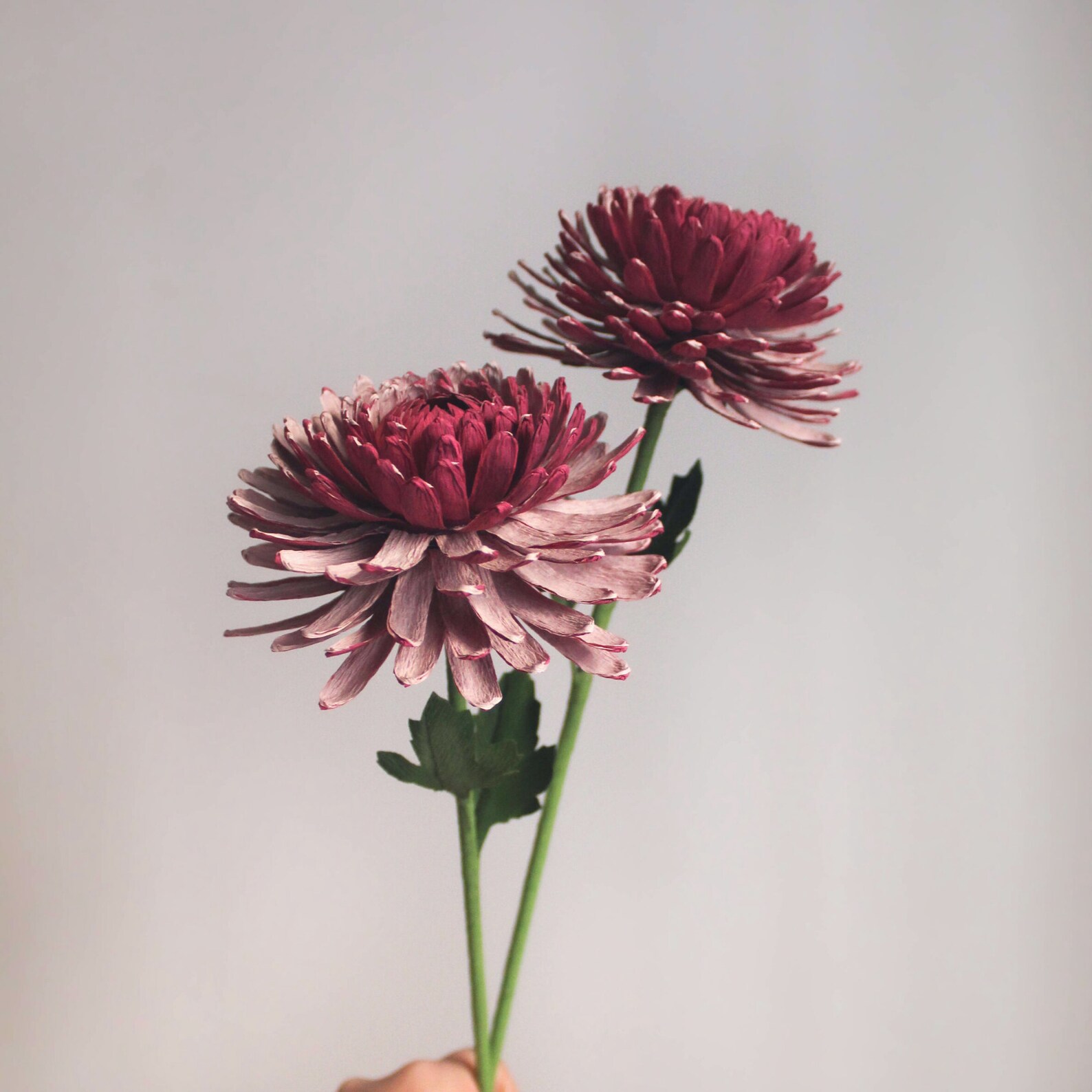 Chrysanthemums Paper Flower Arrangement Realistic Crepe Paper Etsy