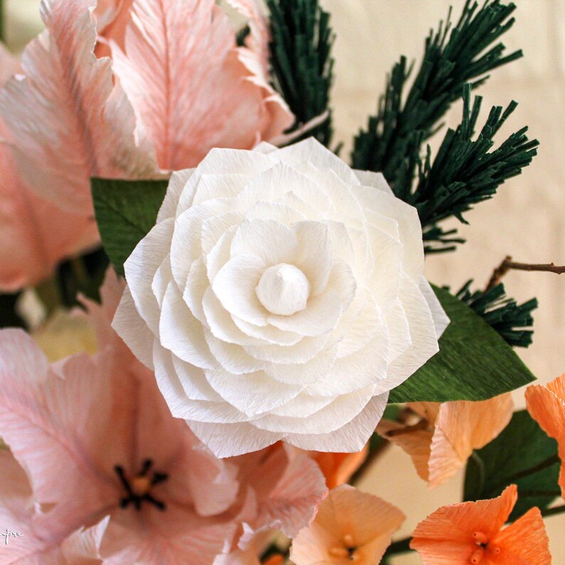 flower arrangement table paper flowers in vase Paper flower centerpiece paper floral arrangement autumn centerpiece large centerpiece