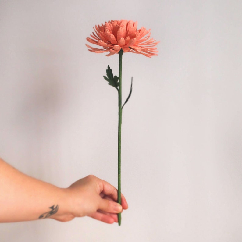 Chrysanthemums Paper Flower Arrangement Realistic Crepe Paper Etsy