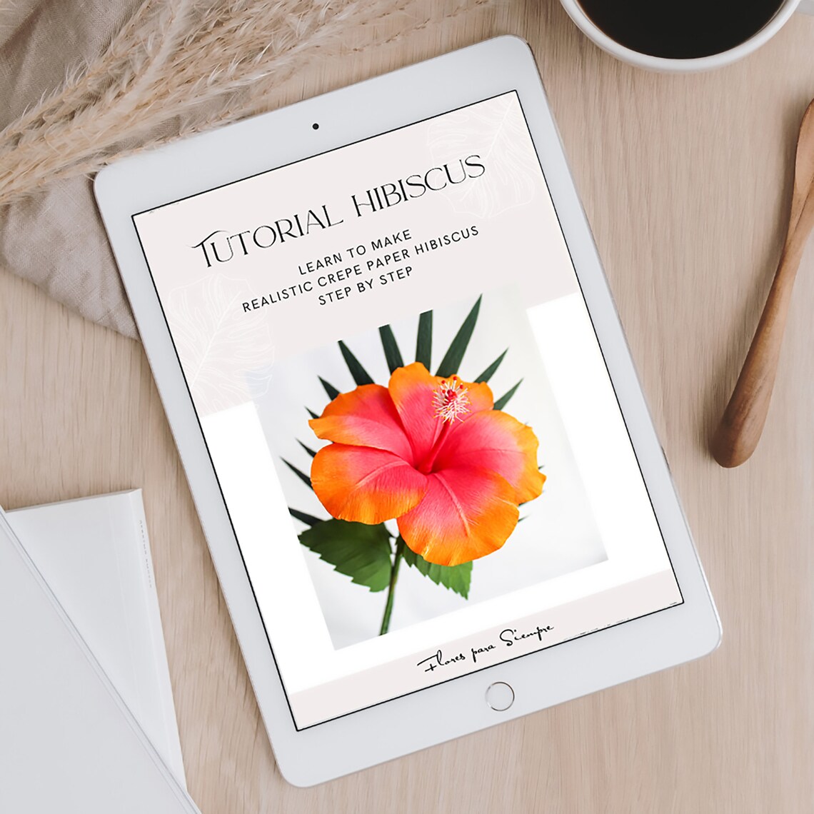 Crepe Paper Hibiscus Flower Template Pdf Paper Flower Etsy