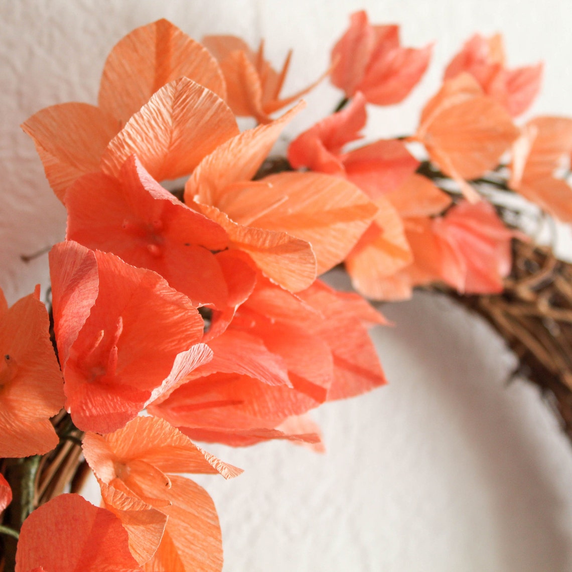 Paper Flower Wreath for Front Door Handmade Spring Wreath Etsy