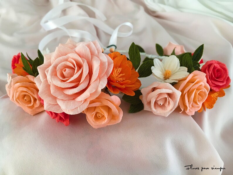 HANDMADE FLOWER CROWN paper flower crown handmade floral Etsy
