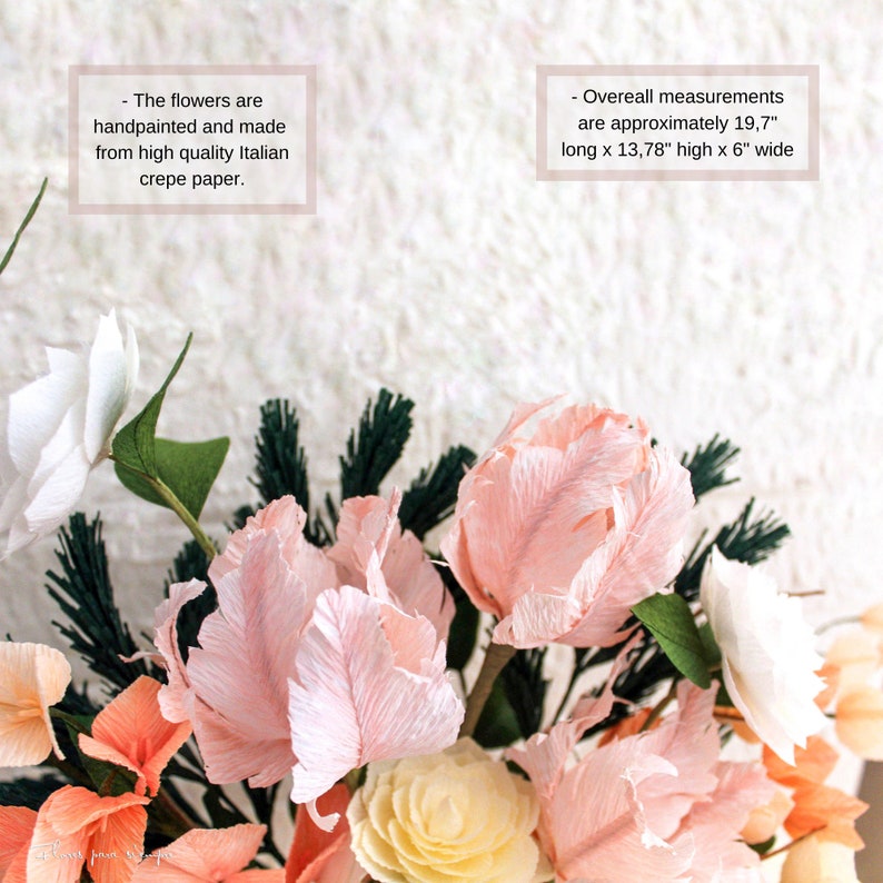 flower arrangement table paper flowers in vase Paper flower centerpiece paper floral arrangement autumn centerpiece large centerpiece