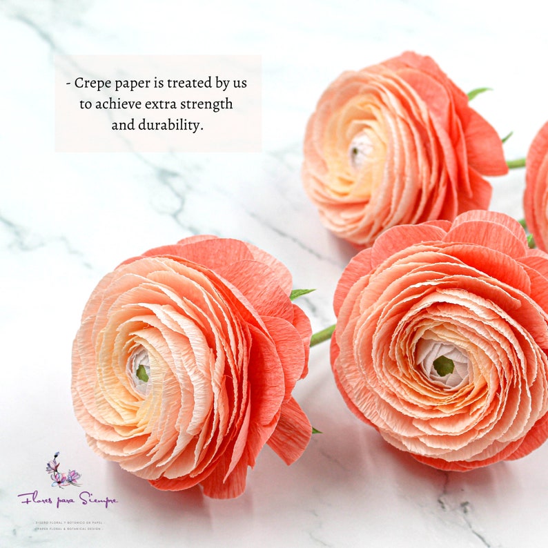 Ranunculus Paper Flowers Crepe Paper Flower Ranunculus Etsy