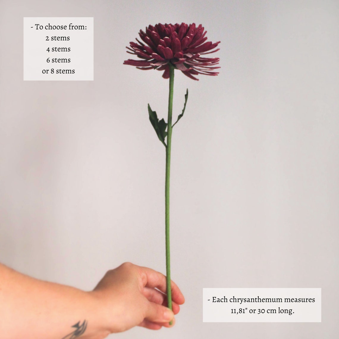 Chrysanthemums Paper Flower Arrangement Realistic Crepe Paper Etsy