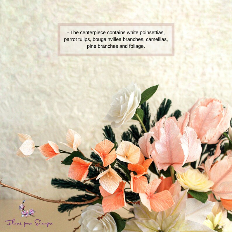 flower arrangement table paper flowers in vase Paper flower centerpiece paper floral arrangement autumn centerpiece large centerpiece