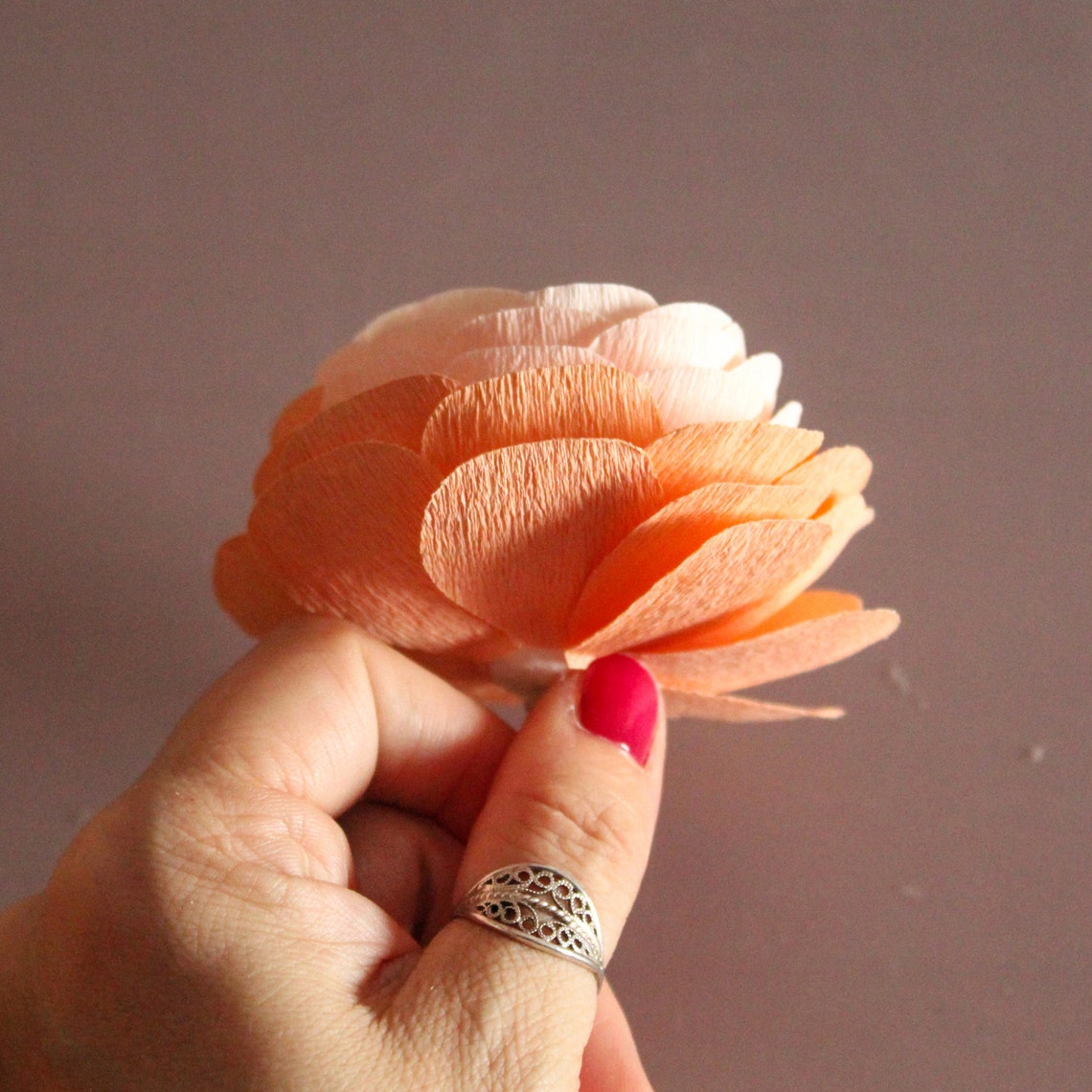 Crepe Paper Ranunculus Template Pdf Paper Flower Tutorials Etsy