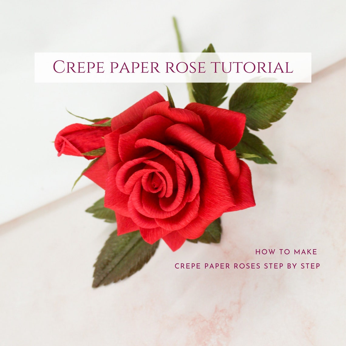 Crepe Paper Rose Template How to Make Paper Rose Paper - Etsy