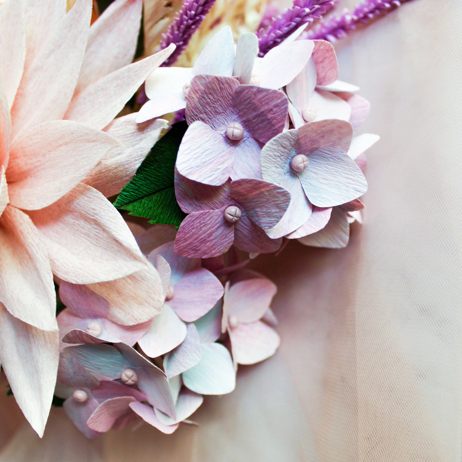 Handmade Crepe Paper Flower Arrangement Realistic Flower Etsy