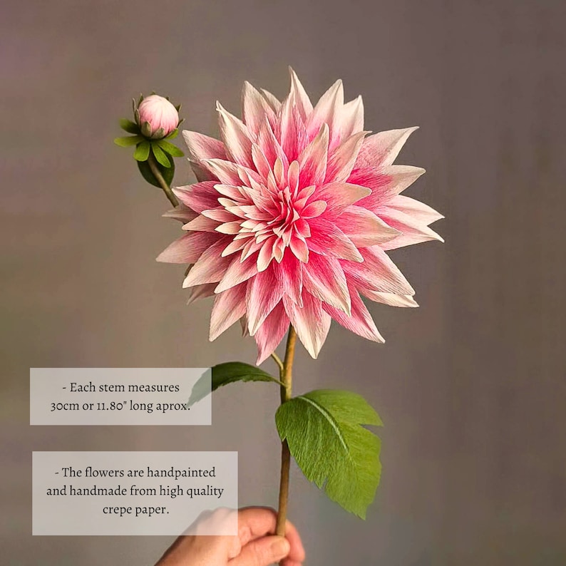 Crepe paper dahlia flower bouquet, paper flower arrangement, real touch dahlia, artificial dahlia flowers, handmade paper flowers for decor