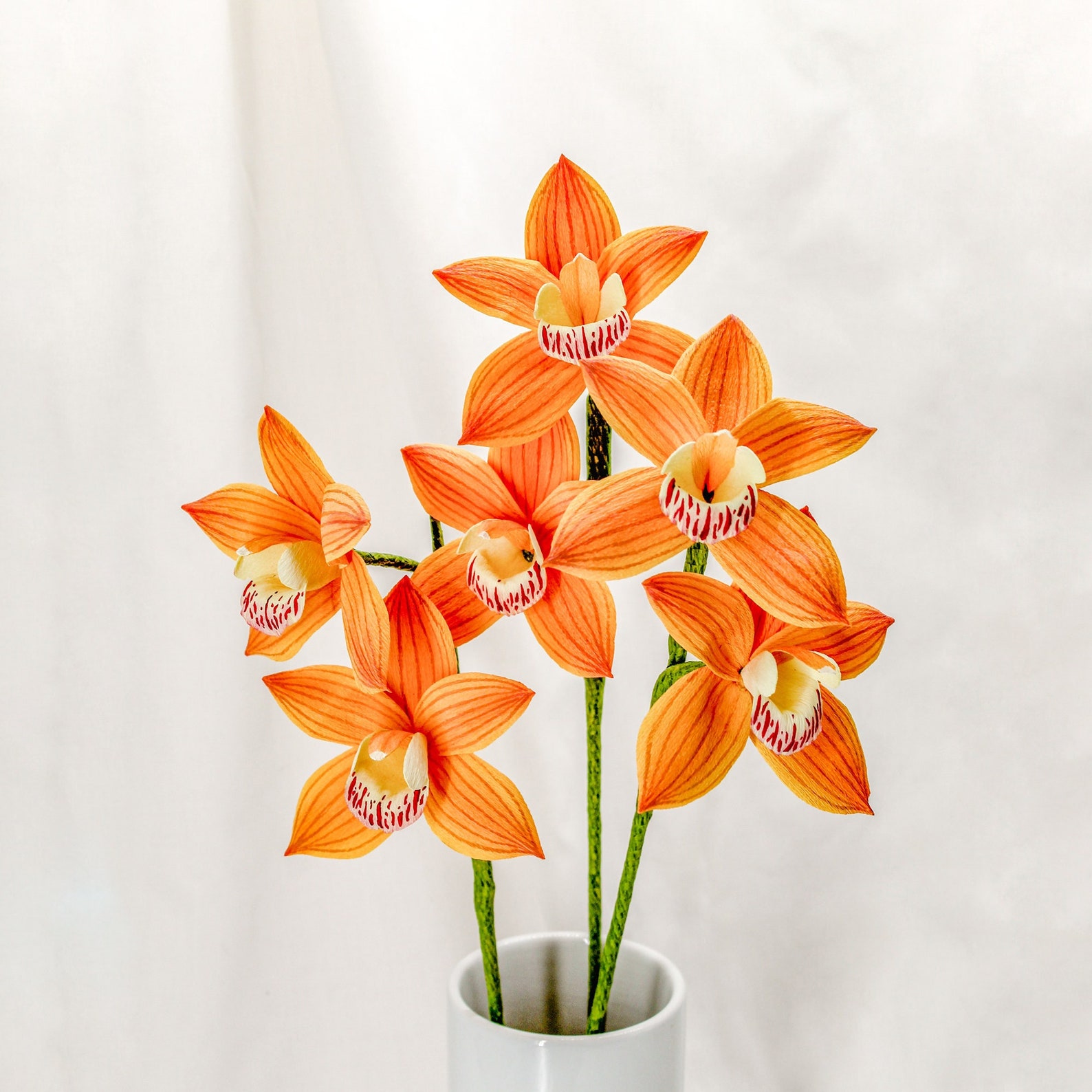 Crepe Paper Orchids Flower Tropical Wedding Flowers Summer Etsy