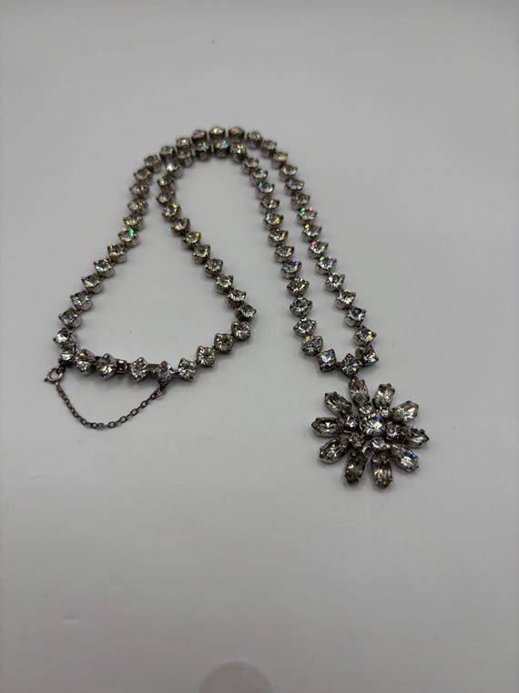 Vintage Signed Kramer Rhinestone Statement Neckla… - image 2