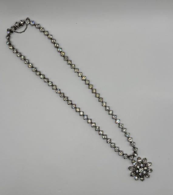 Vintage Signed Kramer Rhinestone Statement Neckla… - image 1