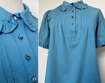 1970s LAURA ASHLEY Blouse, 1970s Frill Collar Blouse, 1970s Blouse, Size S