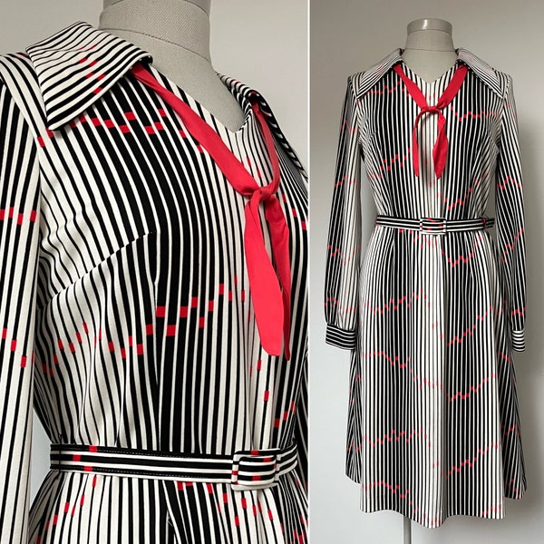 1970s RAY ANTHONY Dress, 1970s Op Art Dress, 1970s Geometric Dress, 1970s Dress