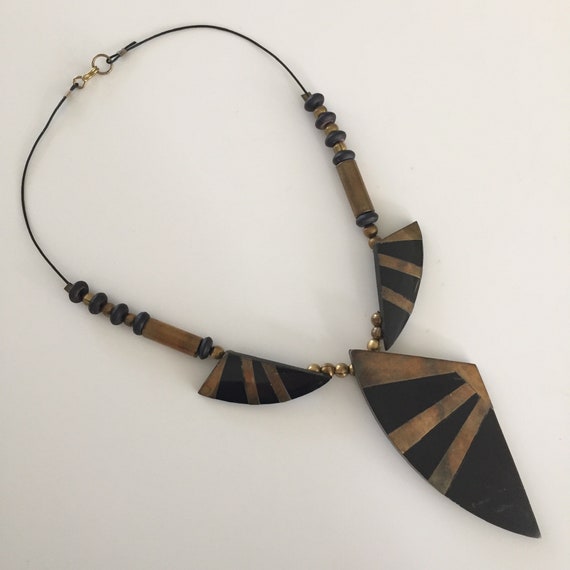 Original MCM Sculptural Bib Necklace, 50s Brutalis