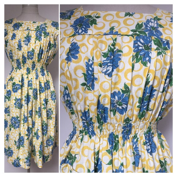 40s Day Dress, 40s Sun dress, 40s Pinafore Dress,