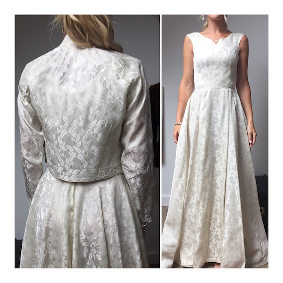 1940s Ivory wedding dress and jacket