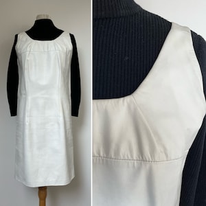 1960s Leather Shift Dress, 60s Shift Dress, 60s Dress, 60s Pinafore Dress