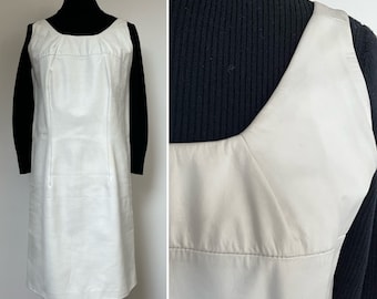1960s Leather Shift Dress, 60s Shift Dress, 60s Dress, 60s Pinafore Dress