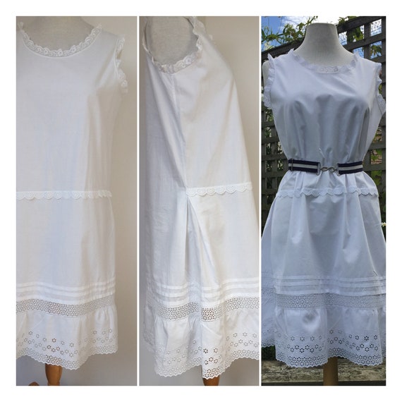 1920s cotton slip nightgown camisole