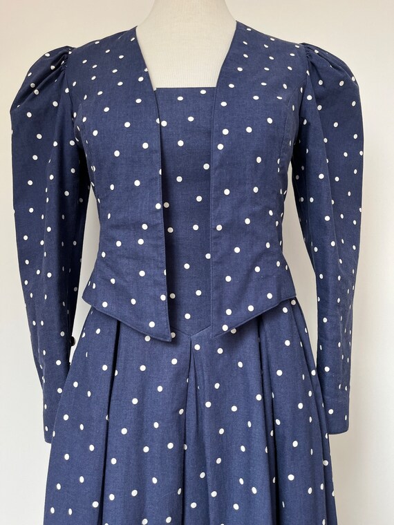 1980s LAURA ASHLEY Dress and Jacket, 1980s Polka … - image 5