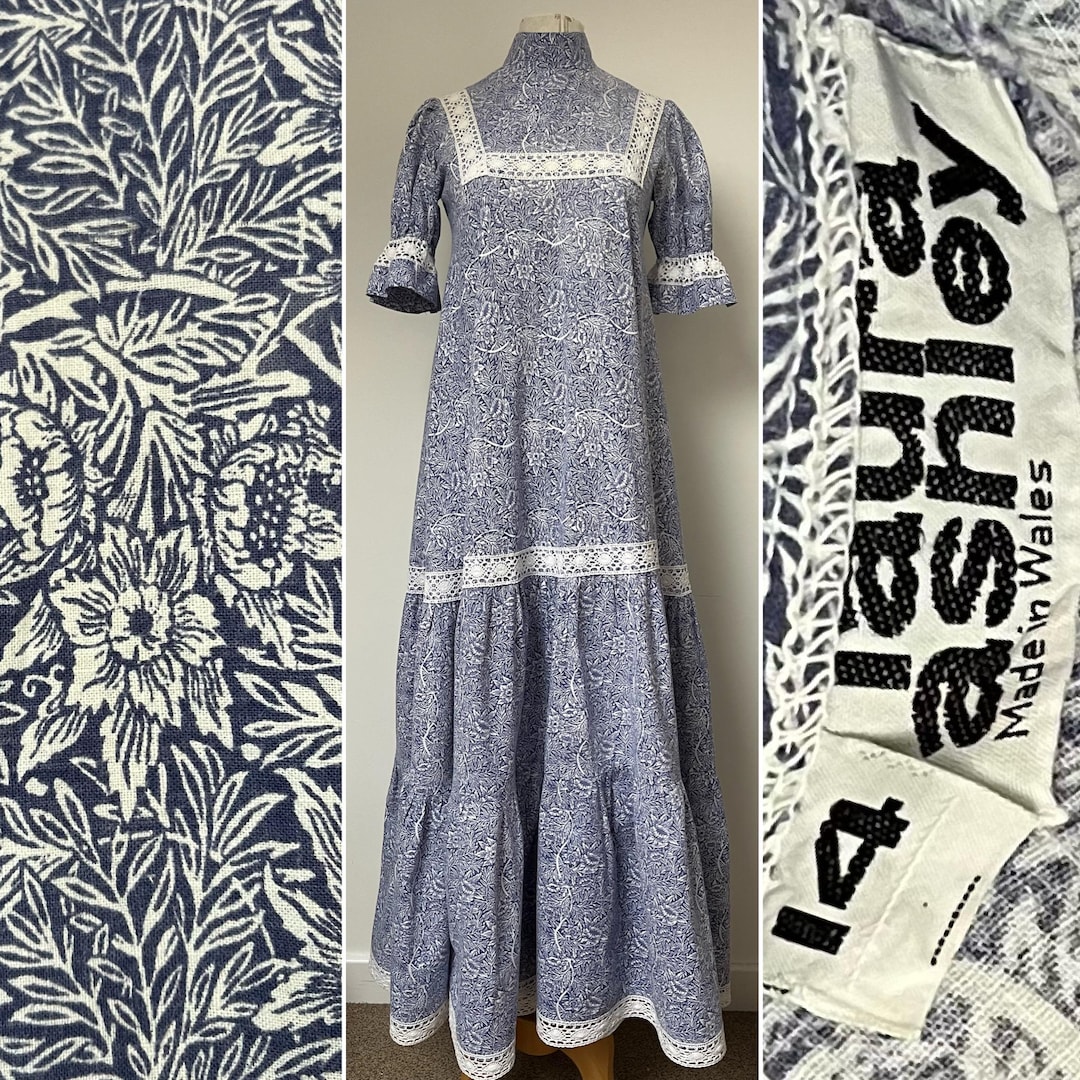 Early 1970s LAURA ASHLEY Dress, William Morris Print, Original Label ...