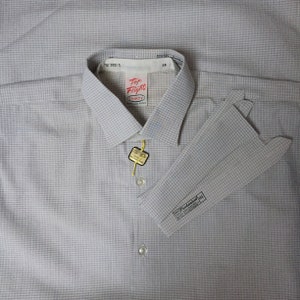 NOS 50s Top Flight Collarless Shirt, 50s Collarless Shirt With 3 Collars, Grandad Shirt