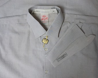 NOS 50s Top Flight Collarless Shirt, 50s Collarless Shirt With 3 Collars, Grandad Shirt