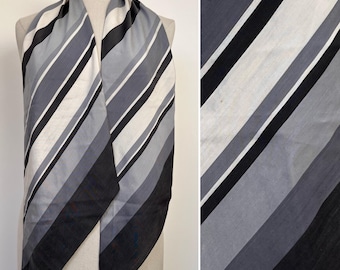 Bufanda de punto de los años 30, estilo art déco, rayas grises