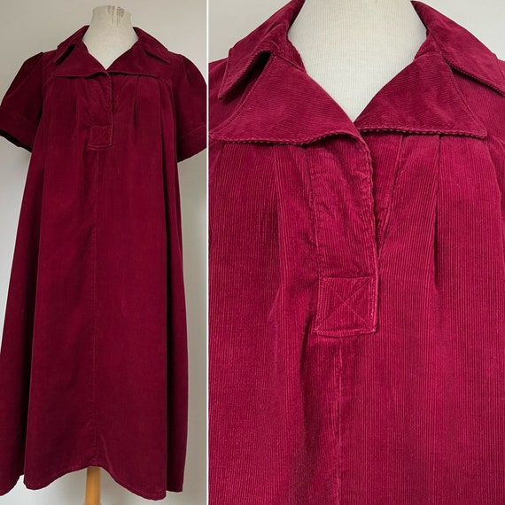 1970s LAURA ASHLEY Corduroy Smock Dress, 1970s Sm… - image 5