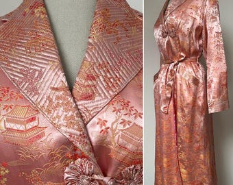 1940s 1950s Chinoiserie Robe NOS Pristine Size M