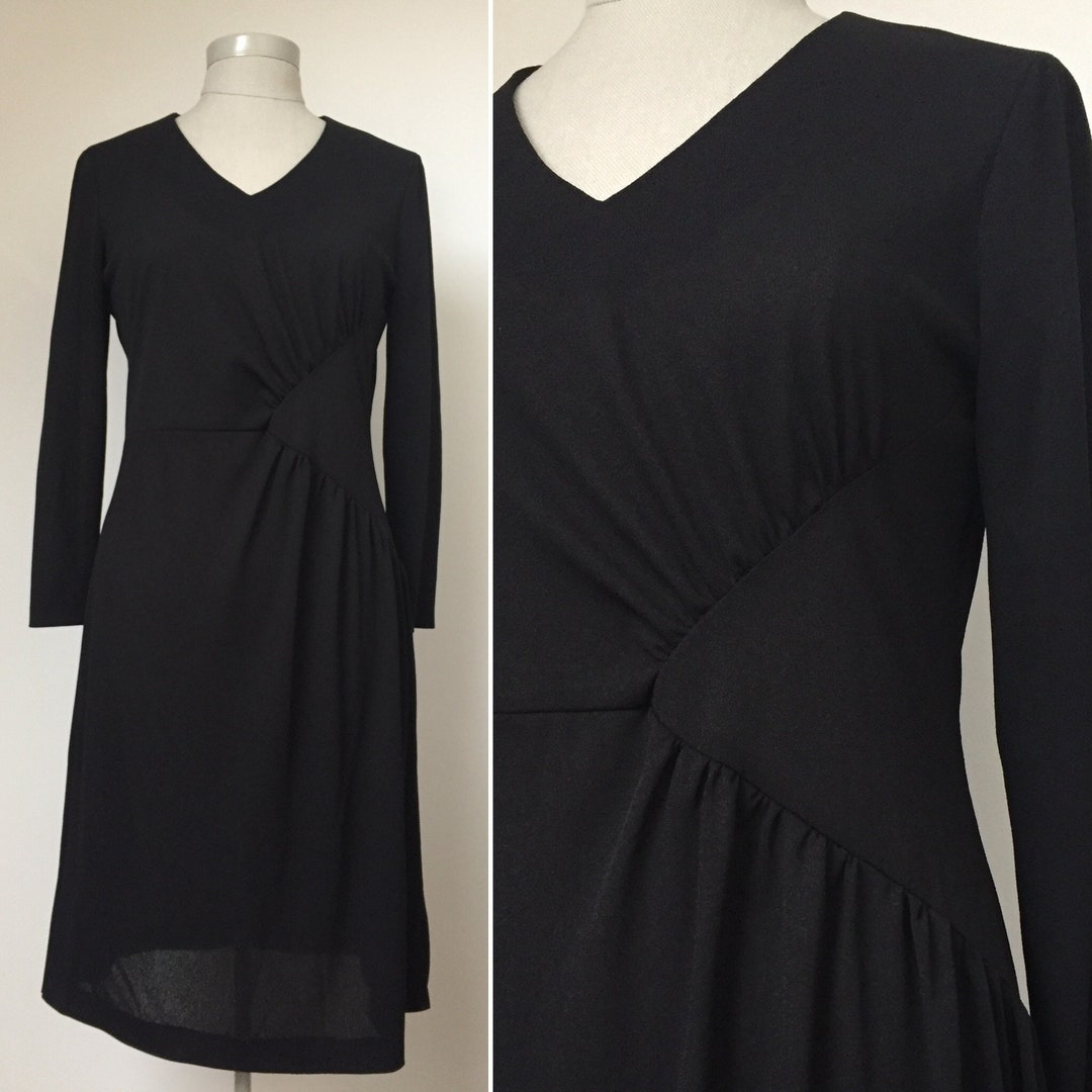 70s black tie dress