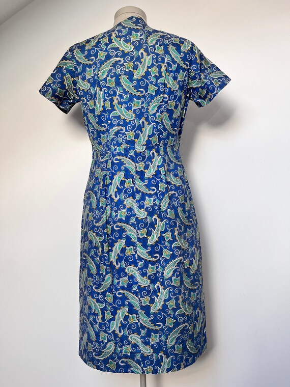 50s Banner Dress, 50s Day Dress, 50s dress, 50s Sun Dress, 50s Summer Dress, 50s Paisley Print View 6